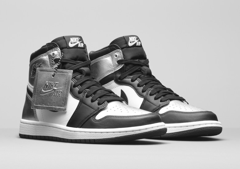 Air Jordan 1 Women's High OG Silver Toe On Foot 