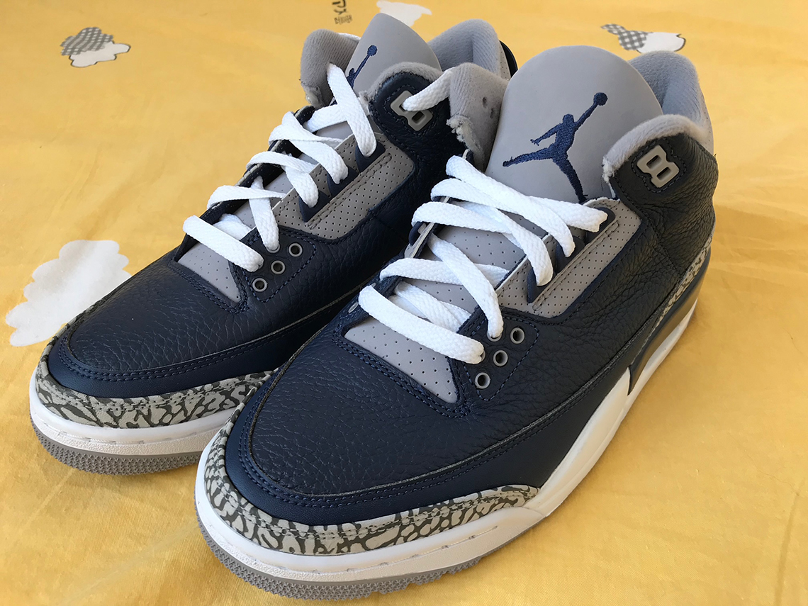 Nike Air Jordan 4 Georgetown Navy Cement Grey
