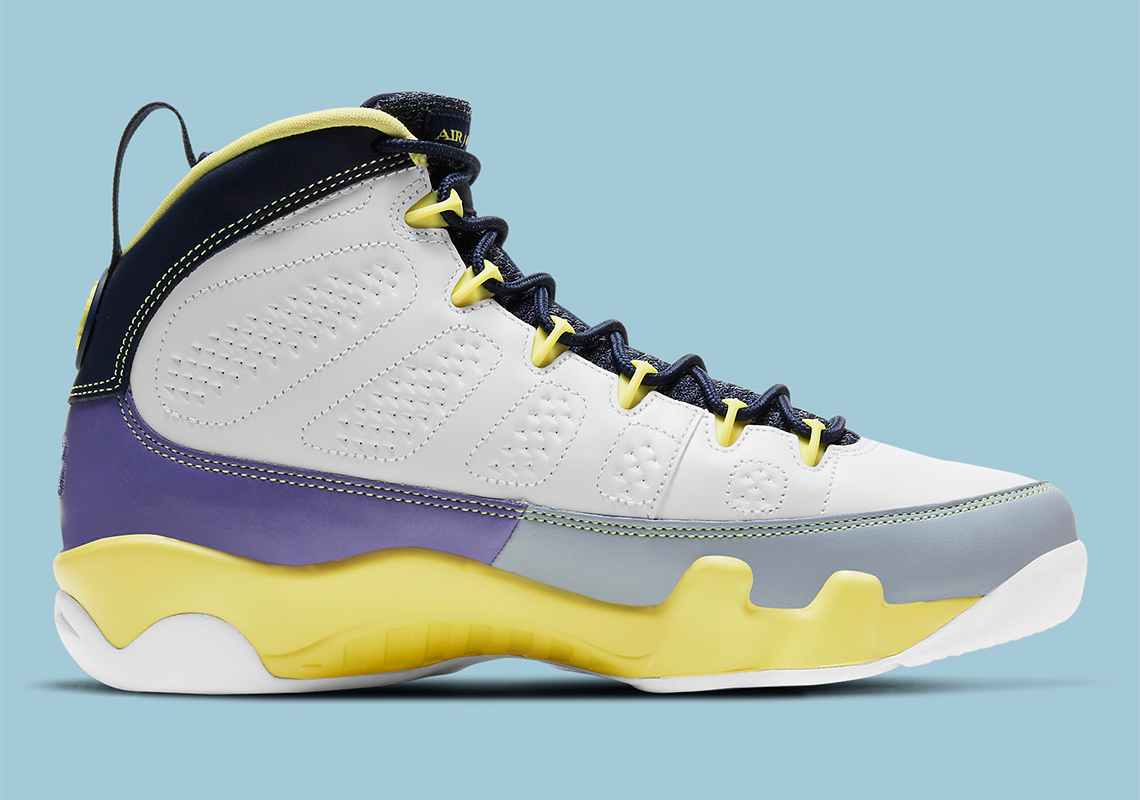 Jordan 9 blue outlet and yellow