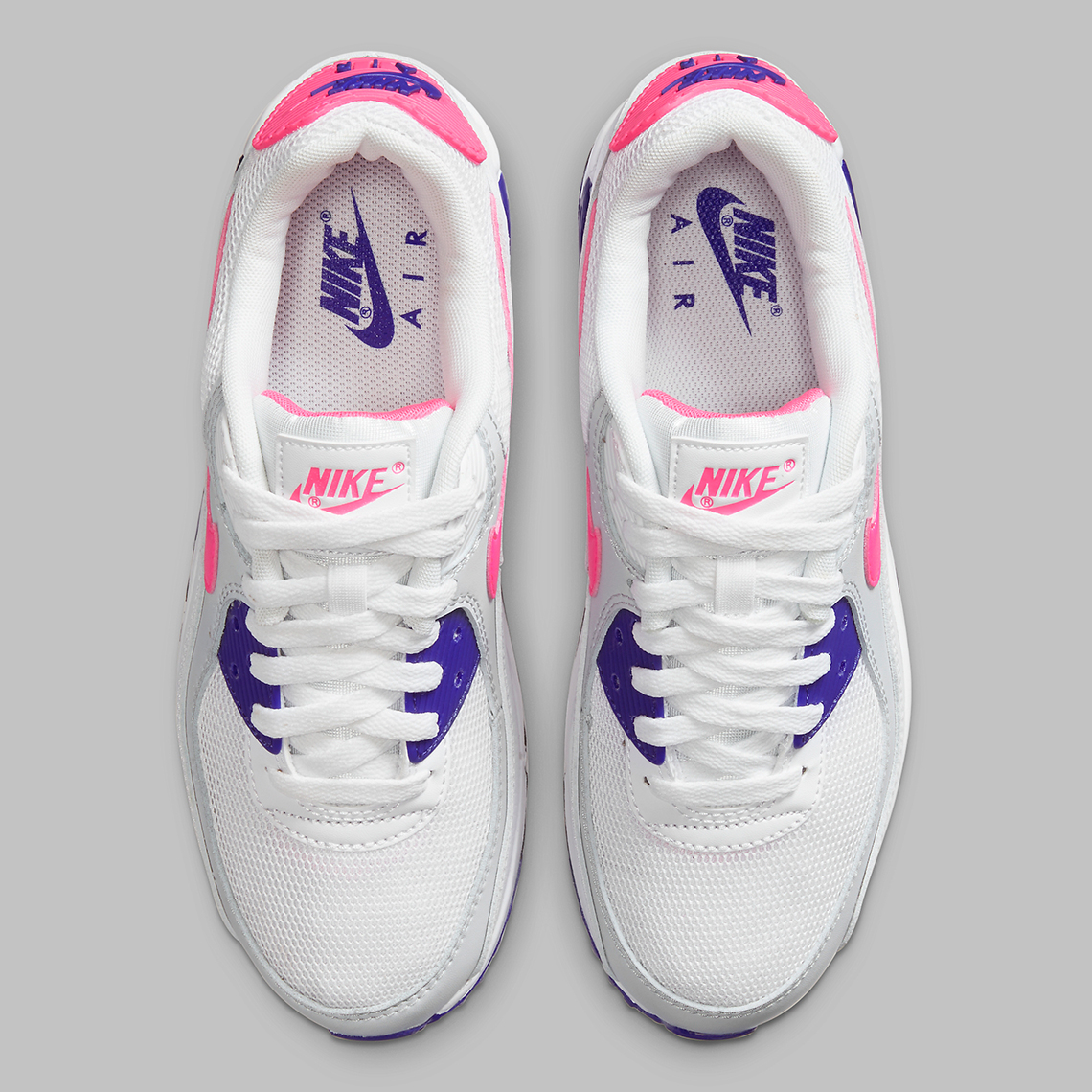 Nike Air Max 90 Womens White Hyper Pink Concord Pure Platinum Dc9209 100 8