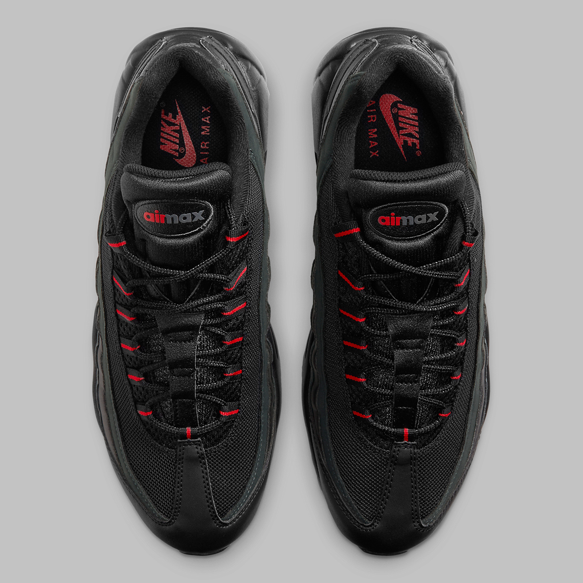 air max 95s black and red