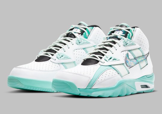 The Performance nike Air Trainer SC High “Abalone” Appears With Minty Green And Iridescent Accents