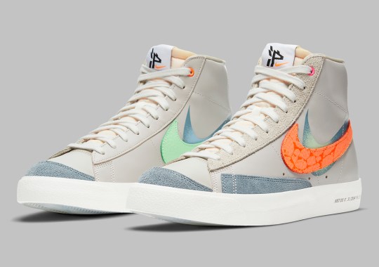 Nike’s Retro-Future Take On The Blazer Mid ’77 Features Double-Layered Patterned Swoosh Logos
