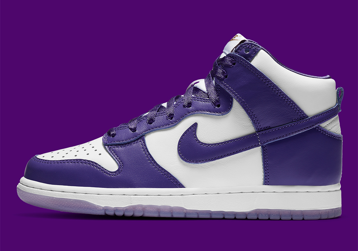 purple high top nike shoes