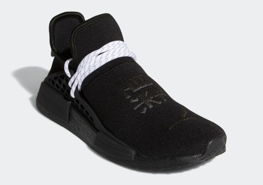 Pharrell x adidas NMD Hu In Triple Black Off-Set By White Rope Laces