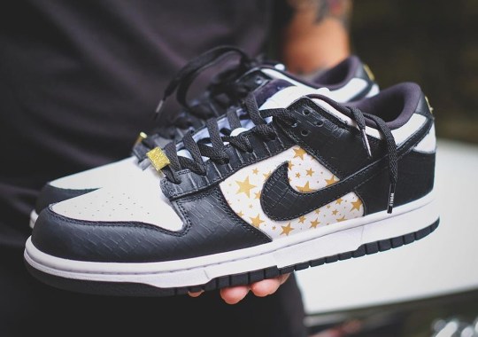 Detailed Look At The Supreme x Nike SB Dunk Low  “Croc” In Black