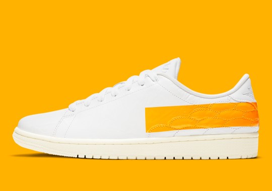 Air Jordan 1 Centre Court Heels Covered In Yellow