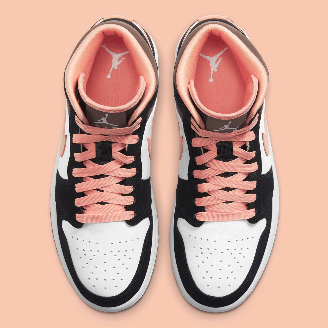 Air Jordan 1 Mid White Black Pink 