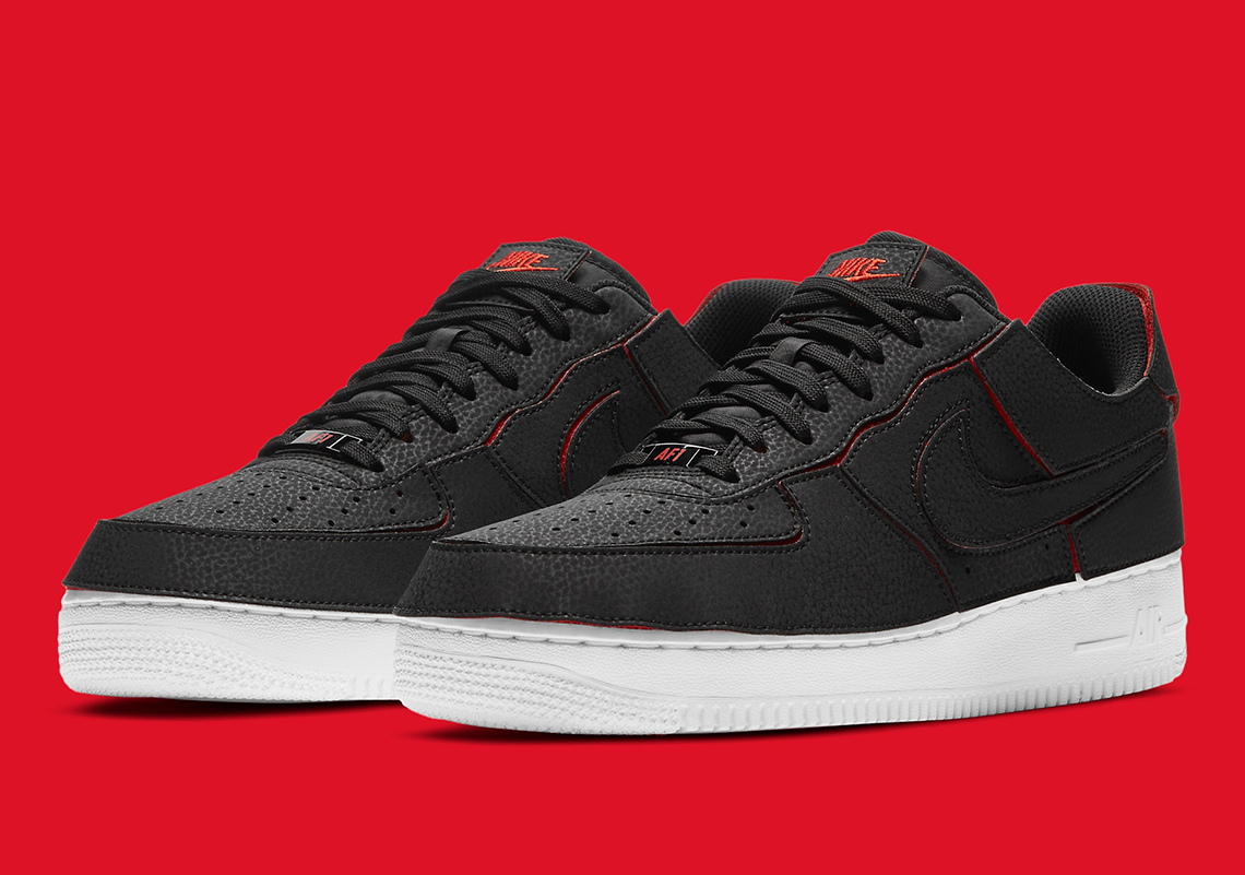 air force 1 black with red