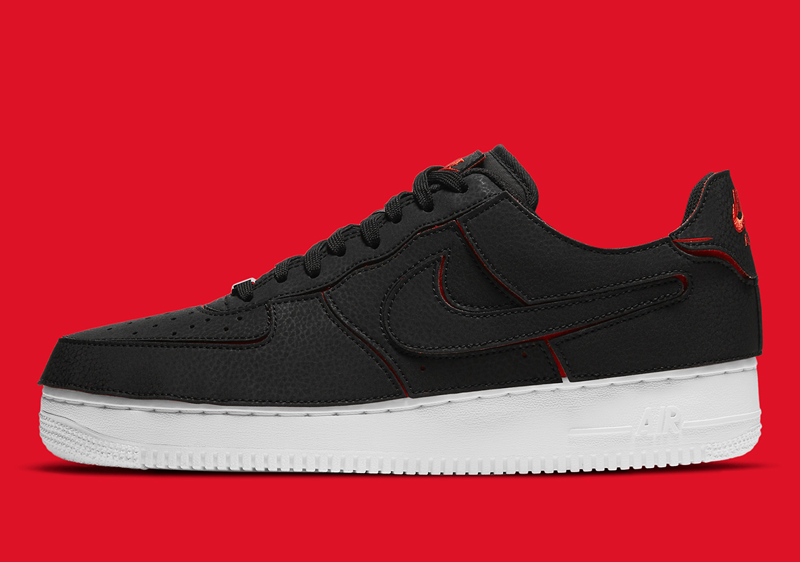 nike air force 1 low red and black