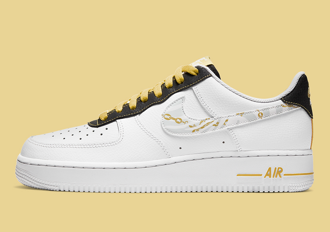 nike air force with gold