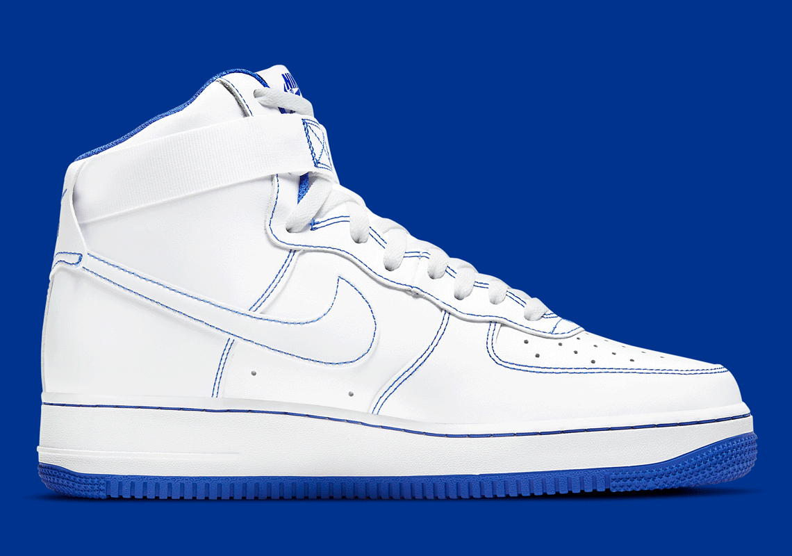 white and blue air force 1 high