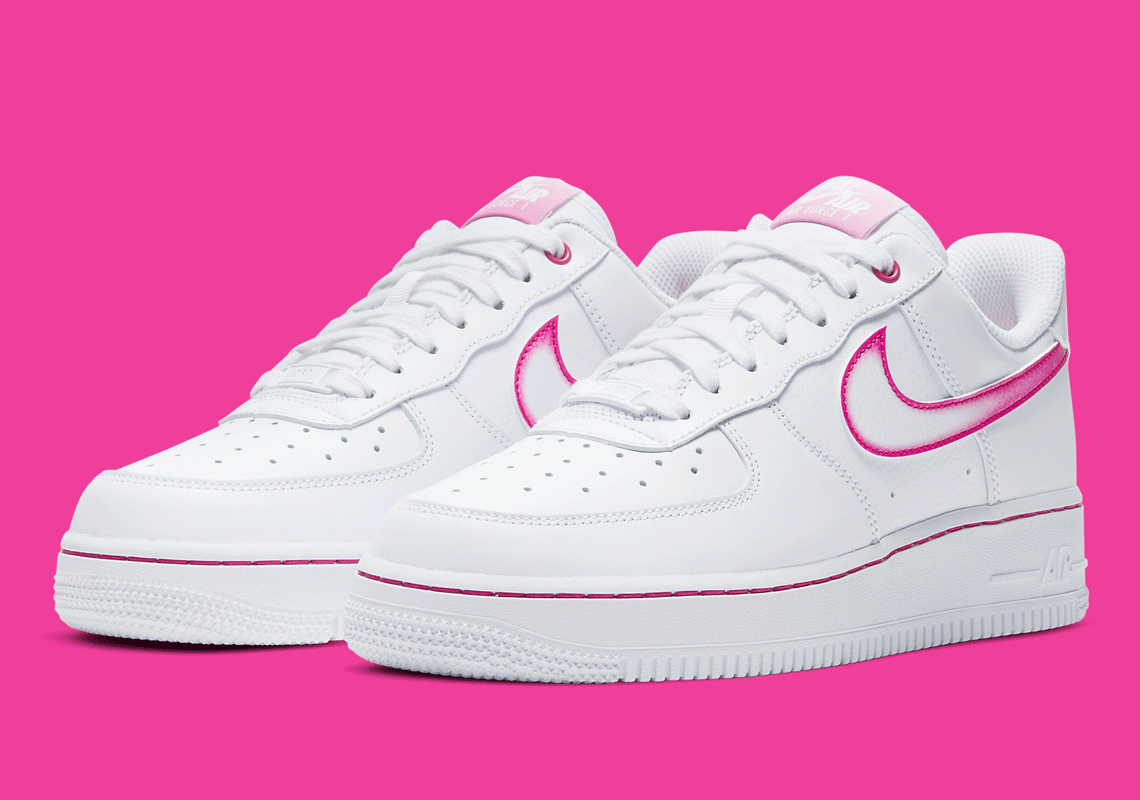 hot pink and white air forces