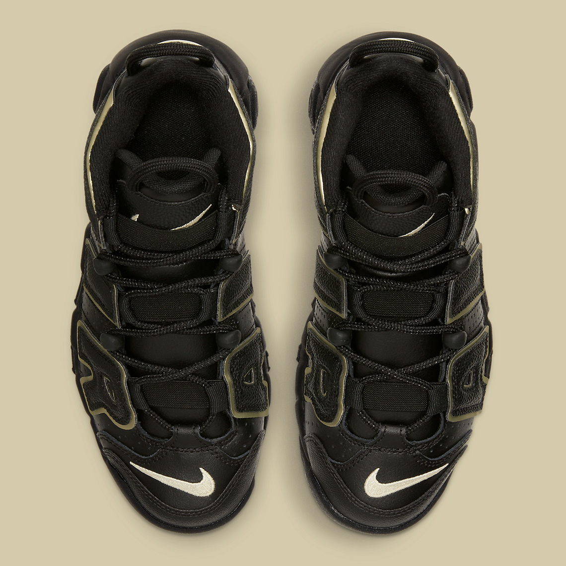 nike air uptempo black gold