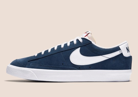 The Nike Blazer Low ’77 Sees Navy Blue Suede Uppers