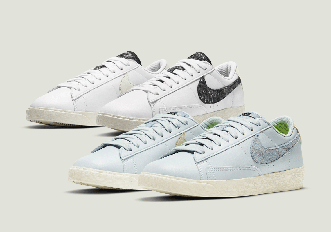 Recycled Wool Swooshes And Heel Tabs Appear On Two Women's-Exclusive Nike Blazer Lows