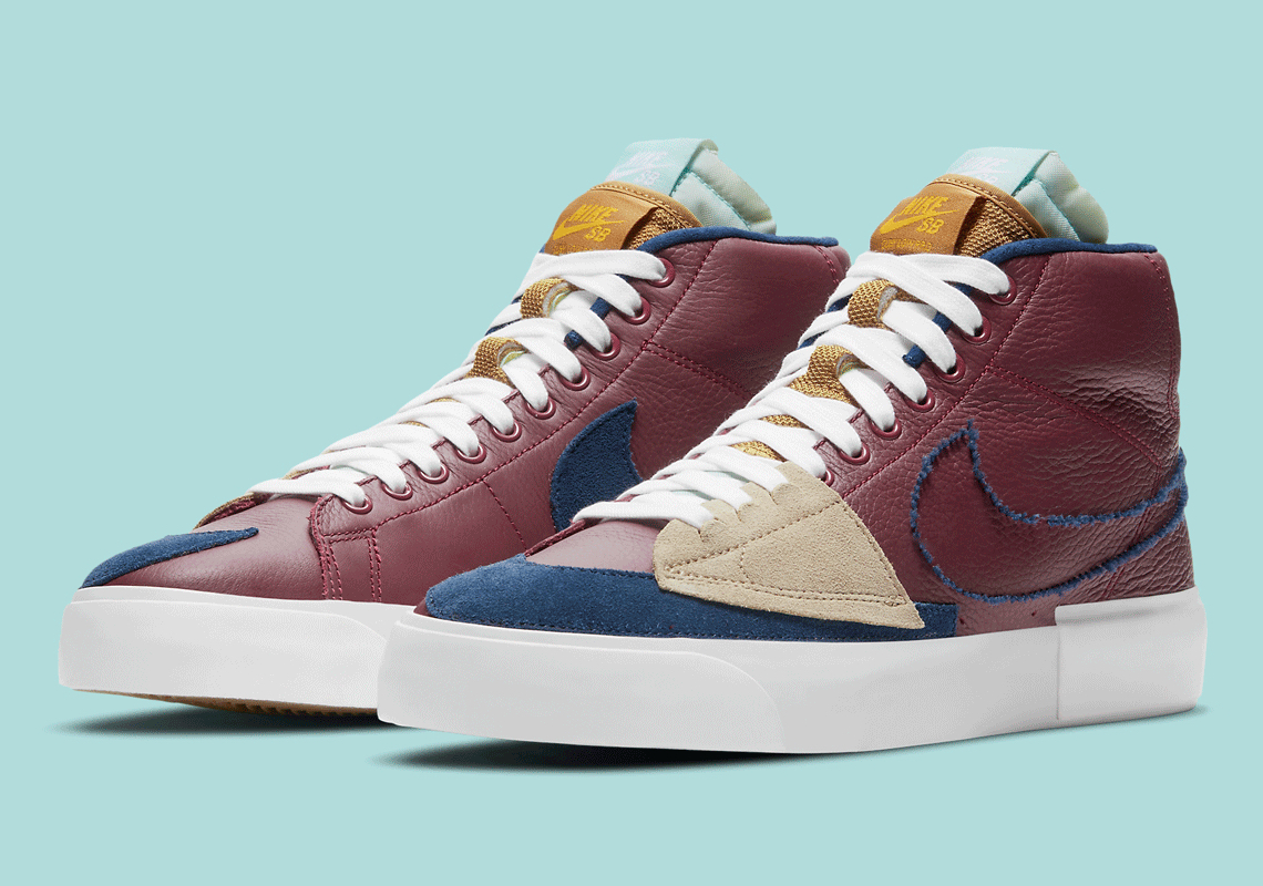 The Nike SB Blazer Mid Edge Gets Patched Up In "Team Red/Navy/Light Dew"