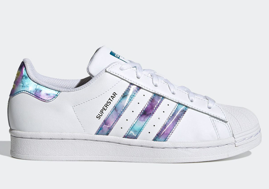 The adidas olympic Superstar Gets A Shimmering Abalone Color Accent