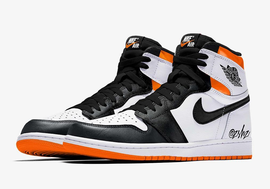 orange and white jordan 1