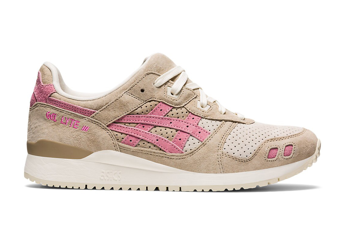 The ASICS GEL-Lyte 3 Appears In A Wood Crepe And Plum Blossom Pairing