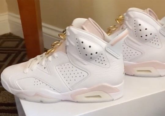 The WMNS Air Jordan 6 Surfaces In A “Barely Rose” And “Metallic Gold” Colorway