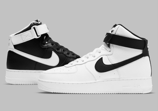 This Set Of Nike Air Force 1 Highs Invert Black And White