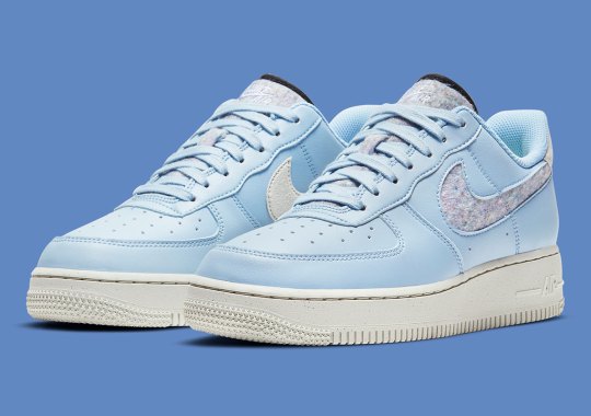 Nike Air Force 1 Low “Light Armory Blue” For Women Features Recycled Wool Swooshes
