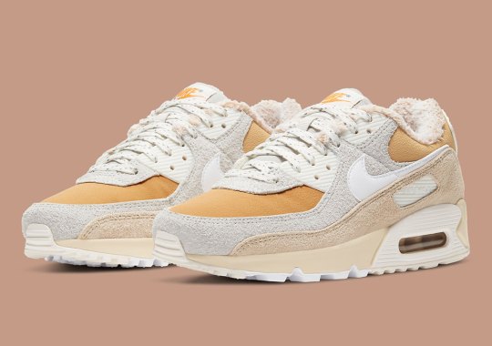 Nike Air Max 90 “Twine” Covered In Earth Suedes And Sherpa Fleece