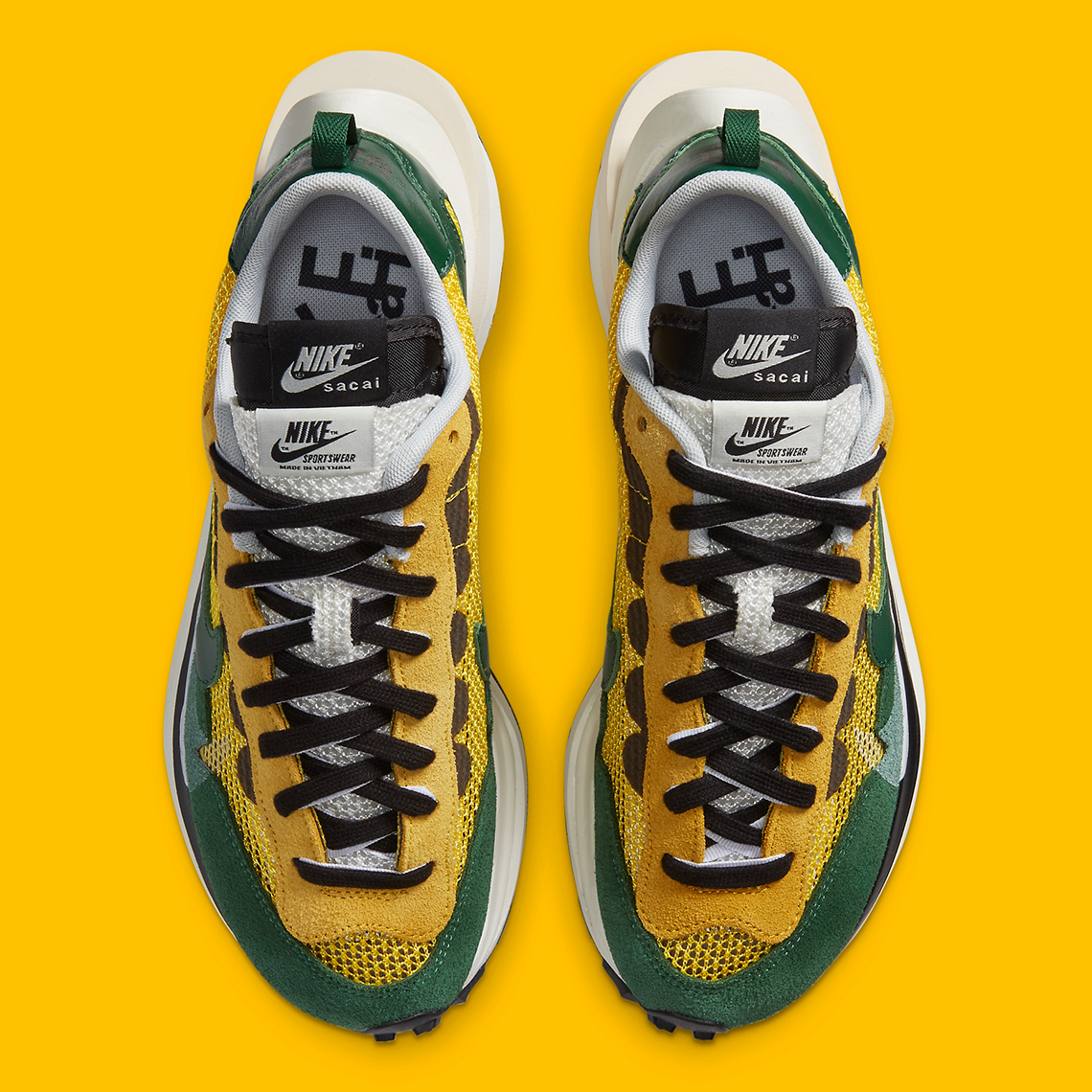 Sacai Nike Vaporwaffle Green Yellow Cv1363 700 Release Date 8