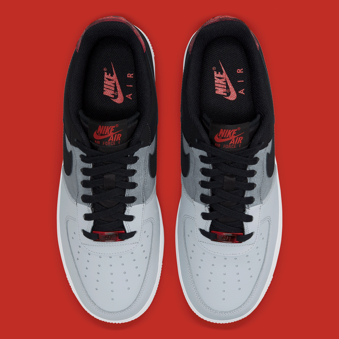 nike air force 1 black red grey