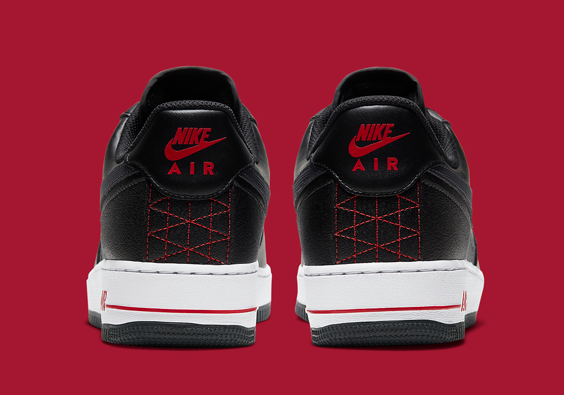 Air force 1 black red tick hotsell