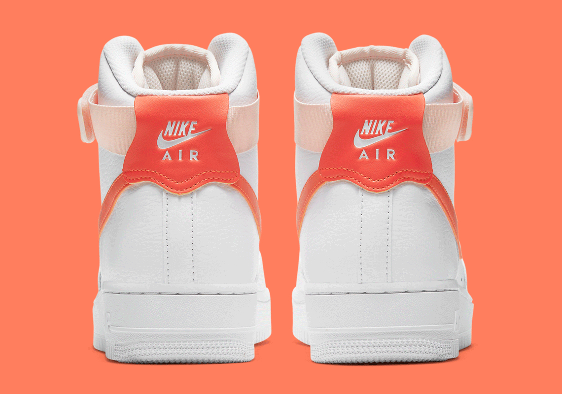 white and orange air force 1 high top