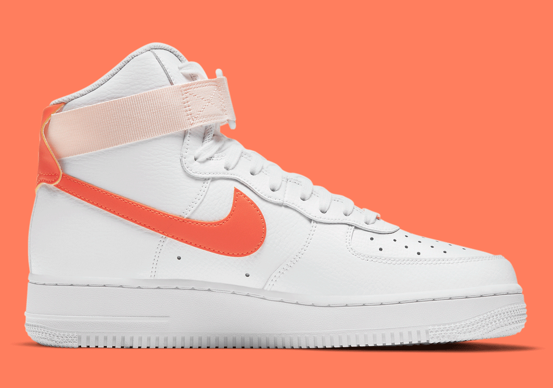 Air force 1 high outlet top orange and white