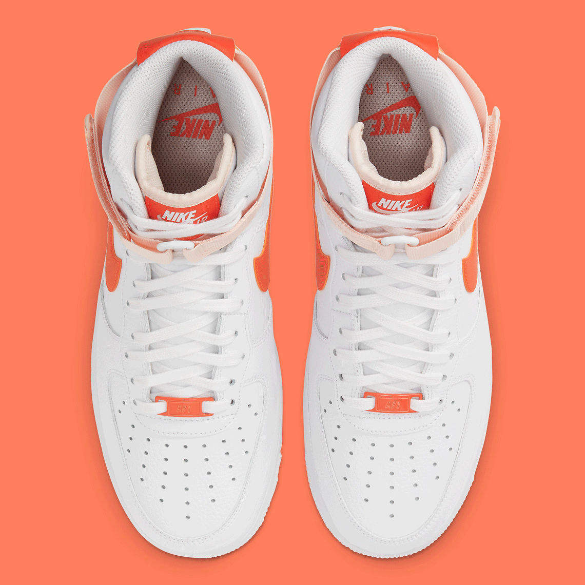 nike air force 1 high white orange