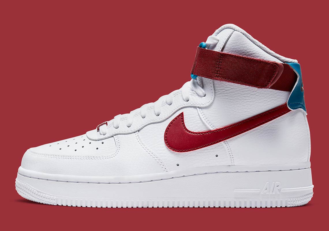 Nike Air Force 1 High Womens Team Red Green Abyss 334031-119 ...