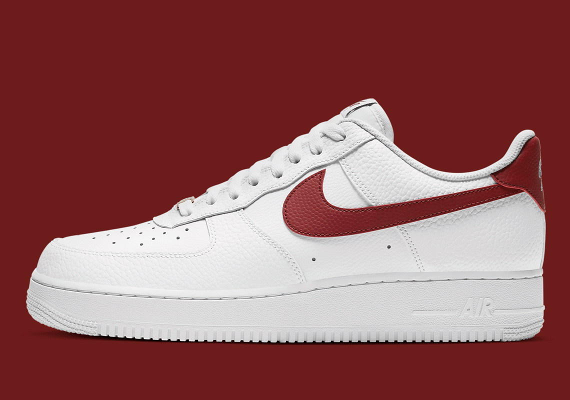 nike air force 1 white with red swoosh