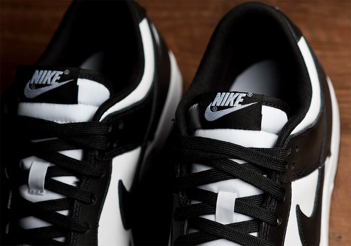 dunk low black white white laces