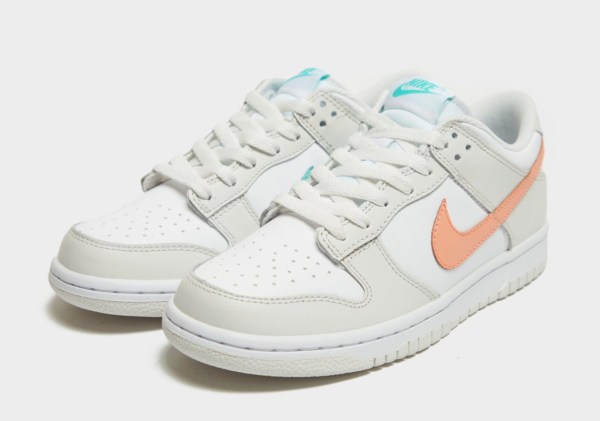 dunk low white bone peach aqua