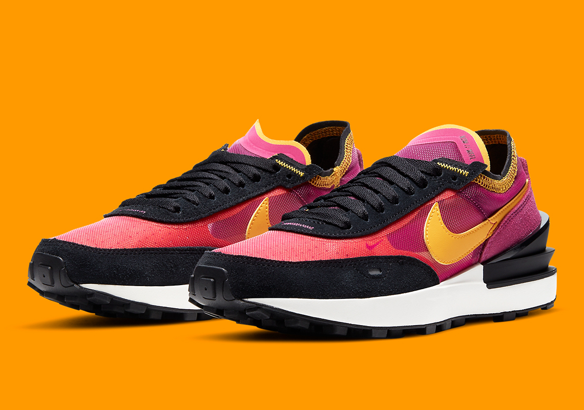 nike waffle one pink orange