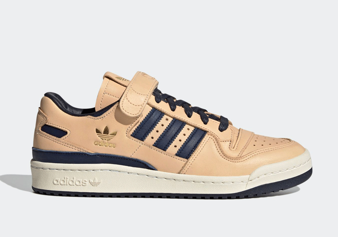 The adidas Forum '84 Lo Releases In Tan And Navy Leather