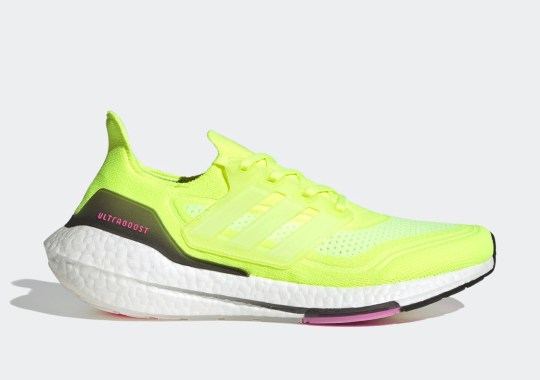 The adidas UltraBOOST 21 “Solar Yellow” Adds “Screaming Pink” Accents