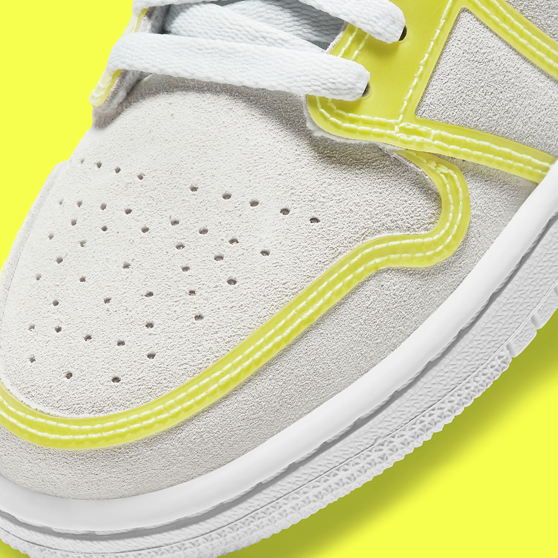 Air Jordan 1 Mid Pairs Off-White Suede And Opti Yellow Cut-Out Overlays -  SneakerNews.com