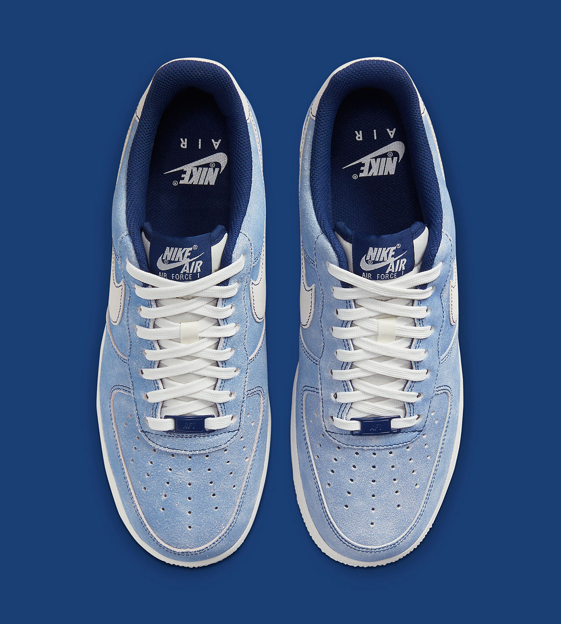nike air force 1 upstep premium trainers in blue suede
