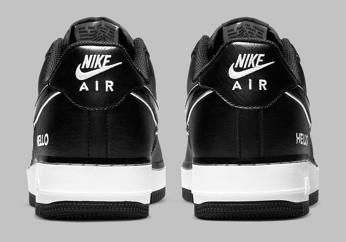 nike air force 1 low name tag hello black CZ0327 001 5