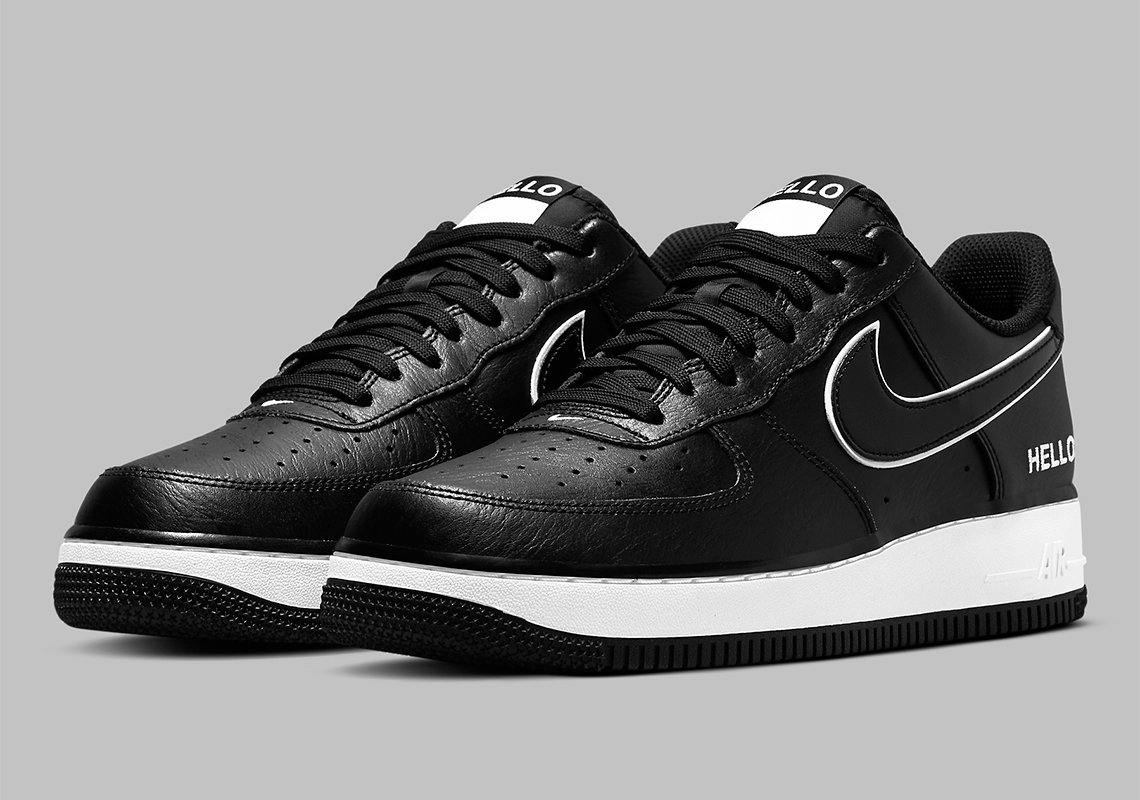 air force 1 black with white