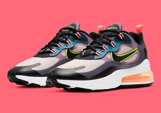 The Women’s Nike Air Max 270 React “Violet Dust” Contrasts Muted Tones With Hits Of Neon
