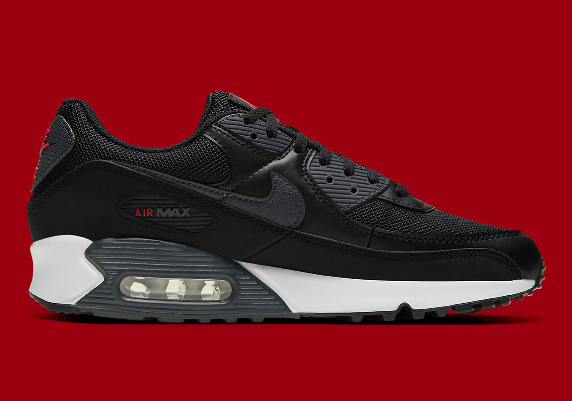 The Nike Air Max 90 Surfaces In The New Year In Simple Black, Red, And ...
