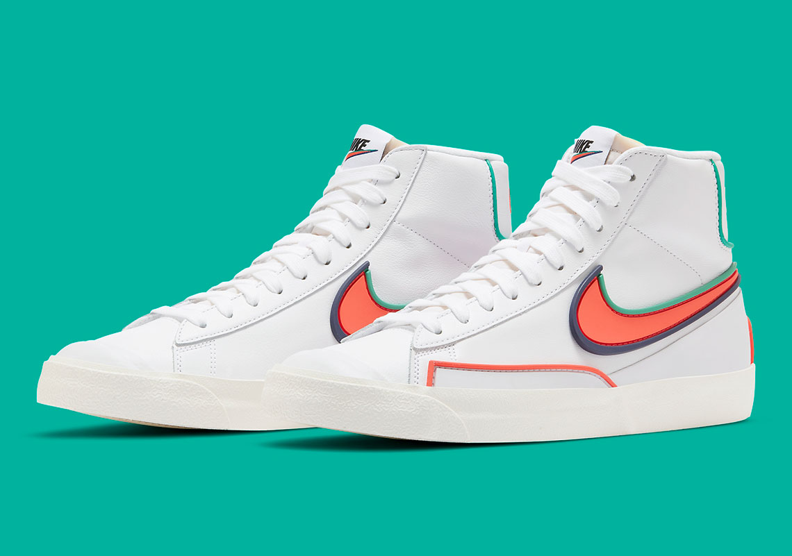 The Nike Blazer Mid Infinite Boasts New Colorways With Bright Crimson And Blue Void