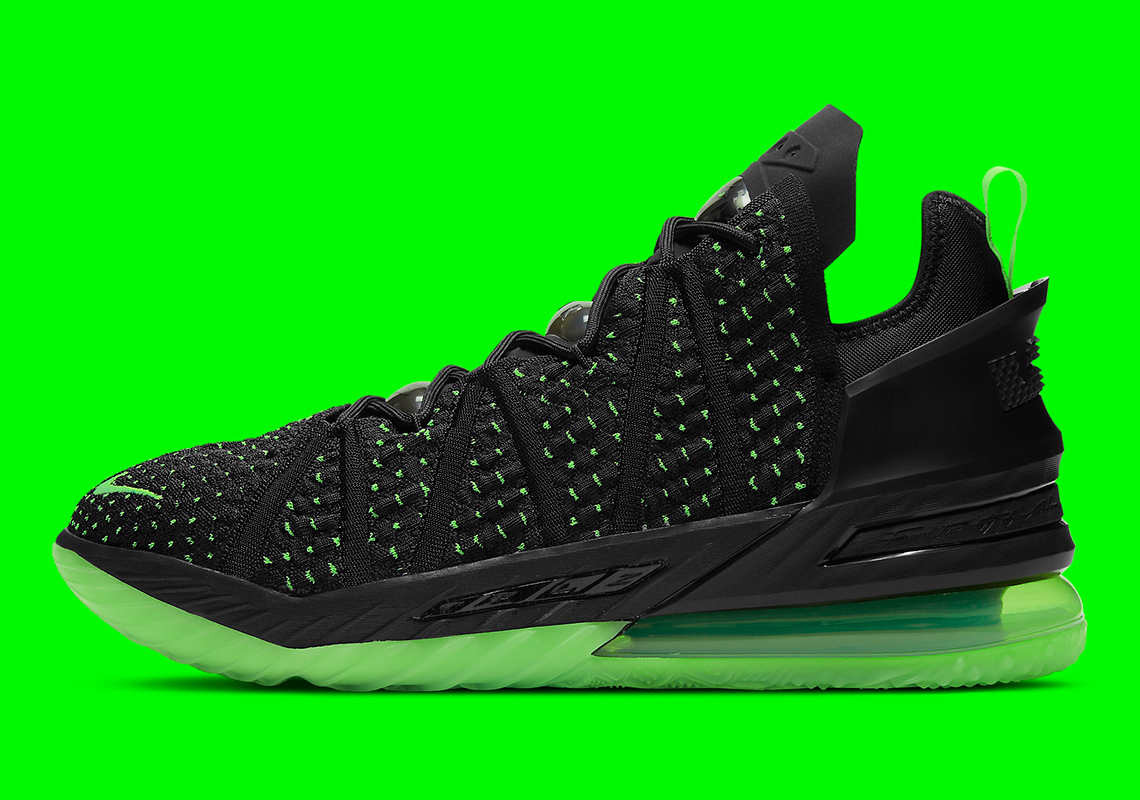 Nike Lebron 18 Dunkman Black Electric Green Cq9284 005 2