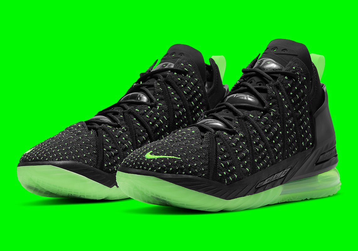 Nike Lebron 18 Dunkman Black Electric Green Cq9284 005 4